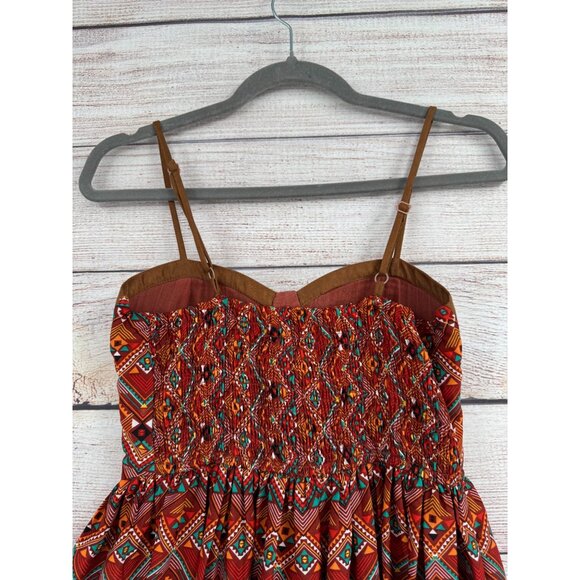 Band of Gypsies Southwest Print Mini Dress Women's Size Small Brown/Rust - Picture 4 of 9